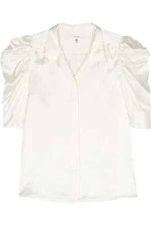 Frame Ruched-detail silk shirt