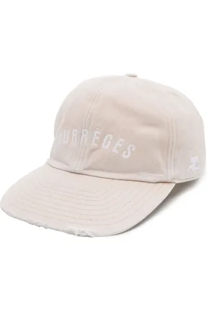 Courrèges Logo-embroidered distressed cap