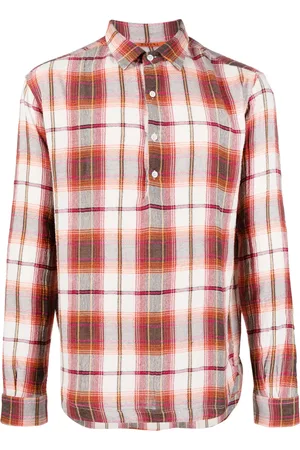 BARENA Check-print long-sleeved shirt