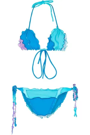 Sherris Ruffle-trim triangle bikini