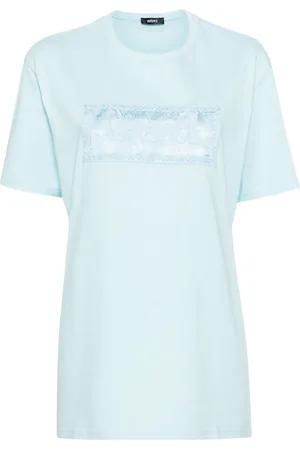 VERSACE Logo-embroidered cotton T-shirt