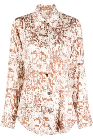 REJINA PYO Kora printed silk-blend blouse