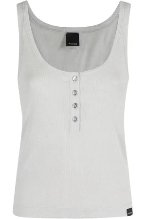 Pinko Metallic-knit tank top