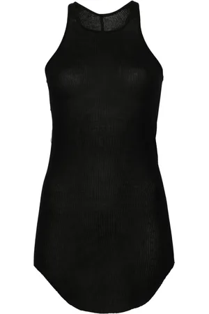Rick Owens Scoop-neck fine-ribbed tank top