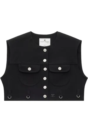 Courrèges Multiflex denim cropped vest