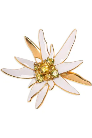 Bally Edelweiss crystal-embellished brooch