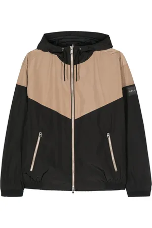 HUGO BOSS Colourblock logo-patch jacket
