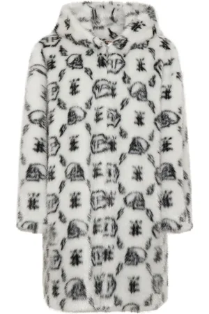 Philipp Plein Logo-print faux-fur coat