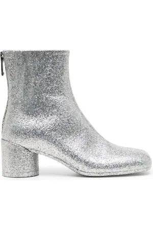 Maison Margiela Square-toe glitter ankle boots