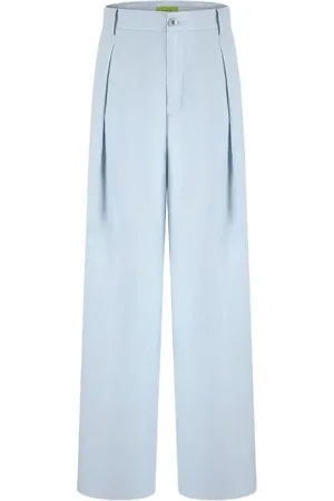 SHANGHAI TANG Linen straight-leg trousers
