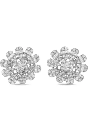 LB Exclusive 14kt white gold Flower diamond earrings
