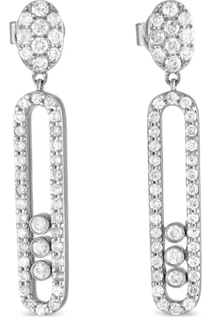 LB Exclusive 14K white gold diamond earrings
