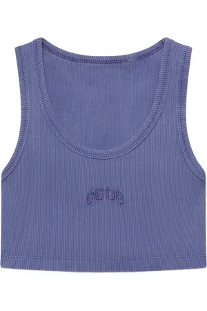 GCDS Logo-embroidered tank top
