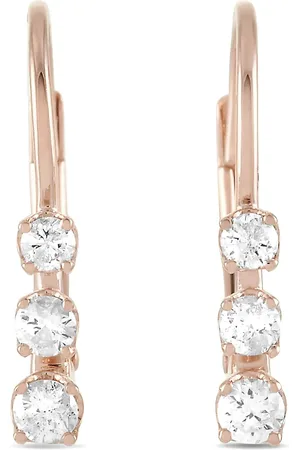 LB Exclusive 14K rose gold diamond drop earrings