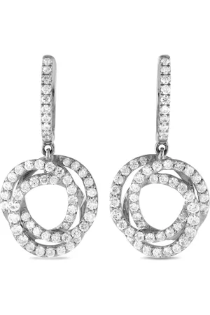LB Exclusive 14kt white gold diamond drop earrings