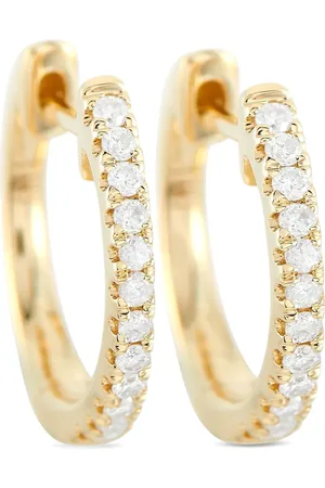 LB Exclusive 14K yellow diamonds hoop earrings