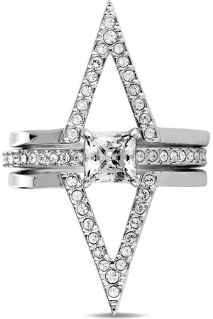 Swarovski Platinum Funk ring set