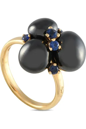 Pomellato 18K yellow Capri sapphire and hematite ring