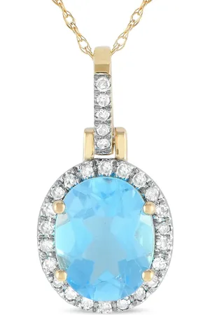LB Exclusive 14K yellow diamond and topaz necklace