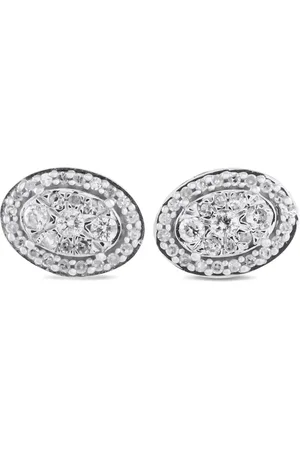 LB Exclusive 10K white gold diamond earrings