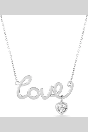 LB Exclusive 14K white gold Love-pendant diamond necklace