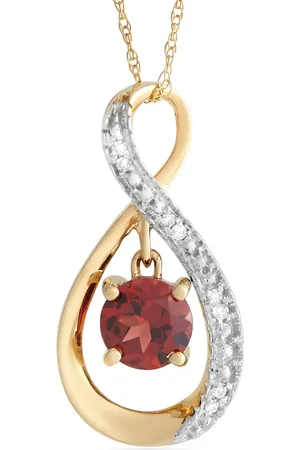 LB Exclusive 14K yellow garnet and diamond necklace