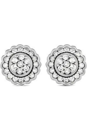 LB Exclusive 14K white gold Flower diamond earrings