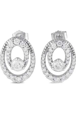 LB Exclusive 14K white gold diamond earrings