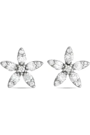 LB Exclusive 14K white gold Flower diamond earrings