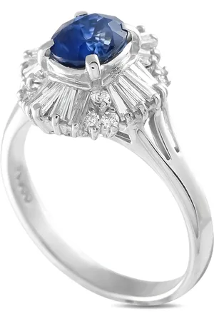 LB Exclusive Platinum Ballerina diamond and sapphire ring