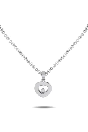 Chopard 18K white gold Happy diamond necklace