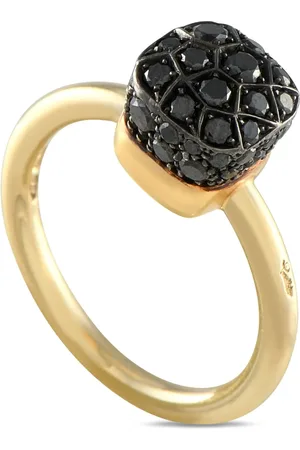 Pomellato 18K yellow Nudo black diamond ring