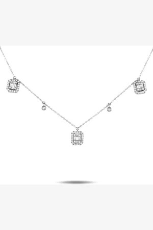 LB Exclusive Pre-owned 14K white gold diamond necklace