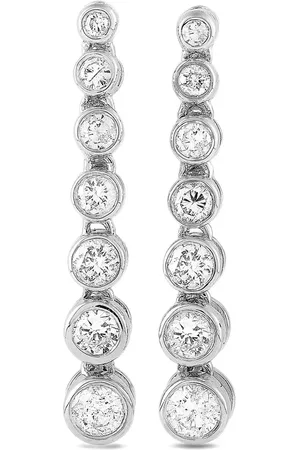 LB Exclusive 14K white gold diamond drop earrings