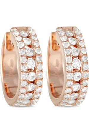 LB Exclusive 14kt rose gold diamond hoop earrings