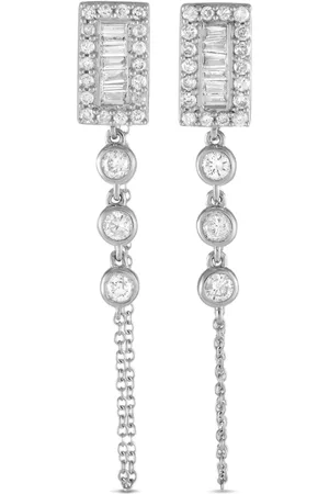 LB Exclusive 14kt white gold diamond drop earrings