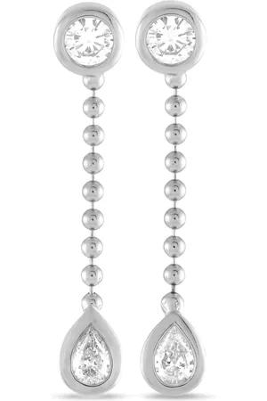 LB Exclusive 18kt white gold diamond dangle earrings