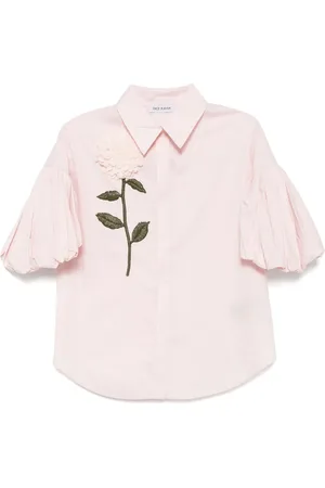 DICE KAYEK Floral embroidered cotton poplin shirt