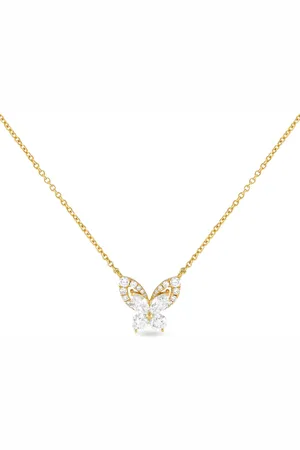 LB Exclusive 18K yellow Butterfly diamond necklace