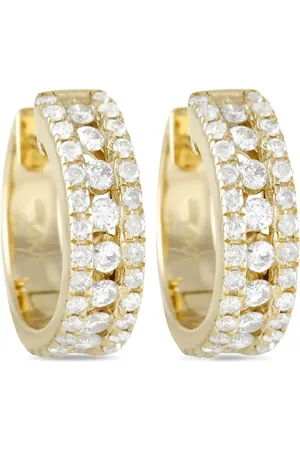 LB Exclusive 14K yellow diamond huggie earrings