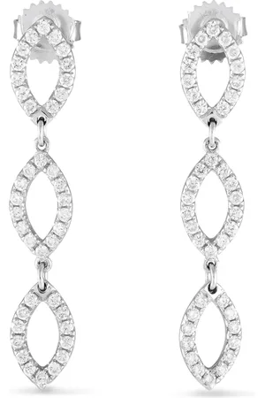 LB Exclusive 18kt white gold diamond drop earrings