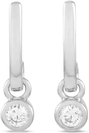 LB Exclusive 14K white gold diamond earrings