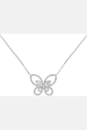 LB Exclusive 14kt white gold Butterfly diamond necklace