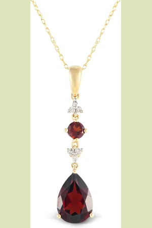 LB Exclusive 14K yellow diamond and garnet necklace