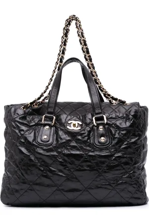 CHANEL 2008-2009 Large Quilted Glazed Calfskin Portobello satchel