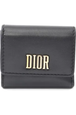 Dior 2010s logo-lettering leather wallet