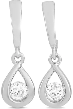 LB Exclusive 14kt white gold diamond drop earrings