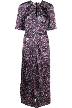 Ganni Floral-print silk dress