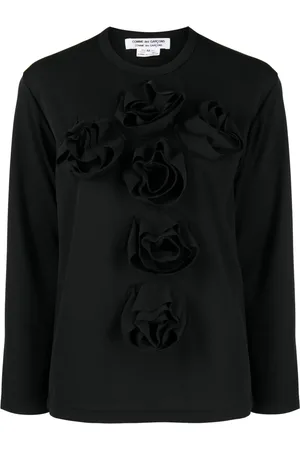 Comme des Garçons Floral-appliqué piqué sweatshirt