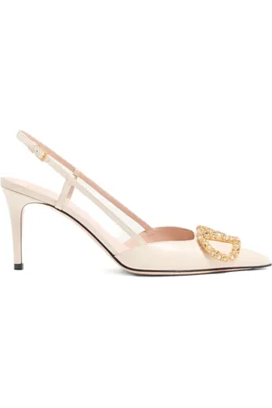 VALENTINO GARAVANI VLOGO SIGNATURE SLINGBACK CALFSKIN PUMP WITH JEWEL LOGO 80MM
